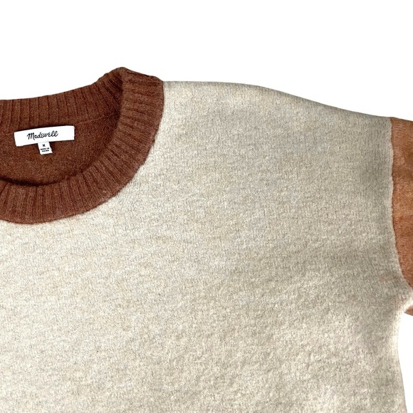 Madewell Payton Coziest Yarn Colorblock Pullover Sweater Alpaca Wool Medium - Picture 8 of 14